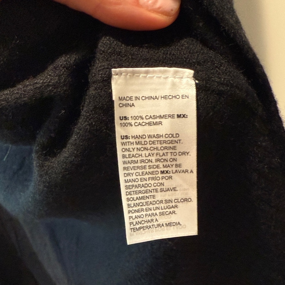 Chico's 100% Cashmere Black Open Front Long Cardigan/Duster NWT - Picture 6 of 6
